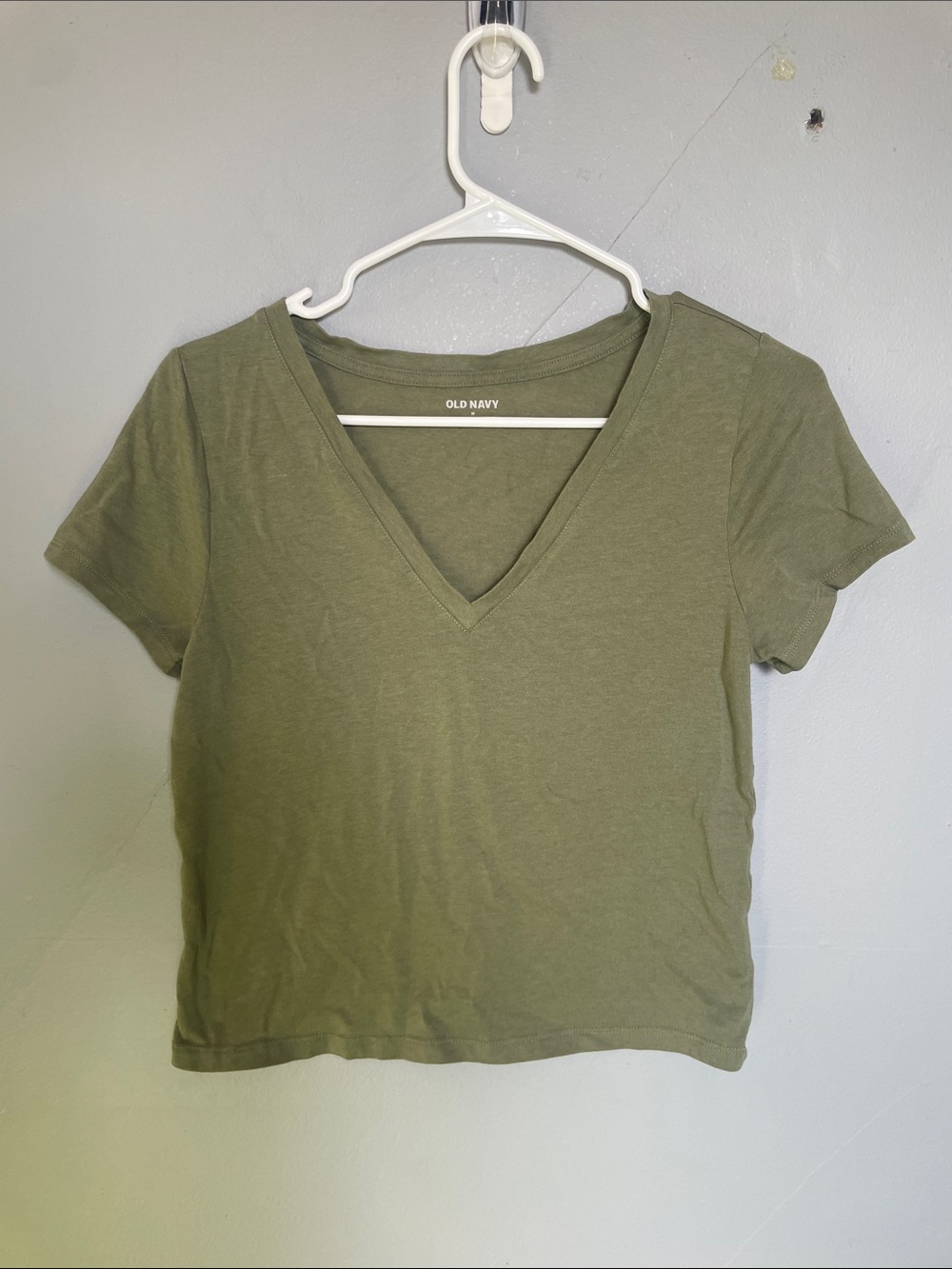 Old Navy M Bestee V Neck Bare Ground Green T Shirt capsule minimalist basics